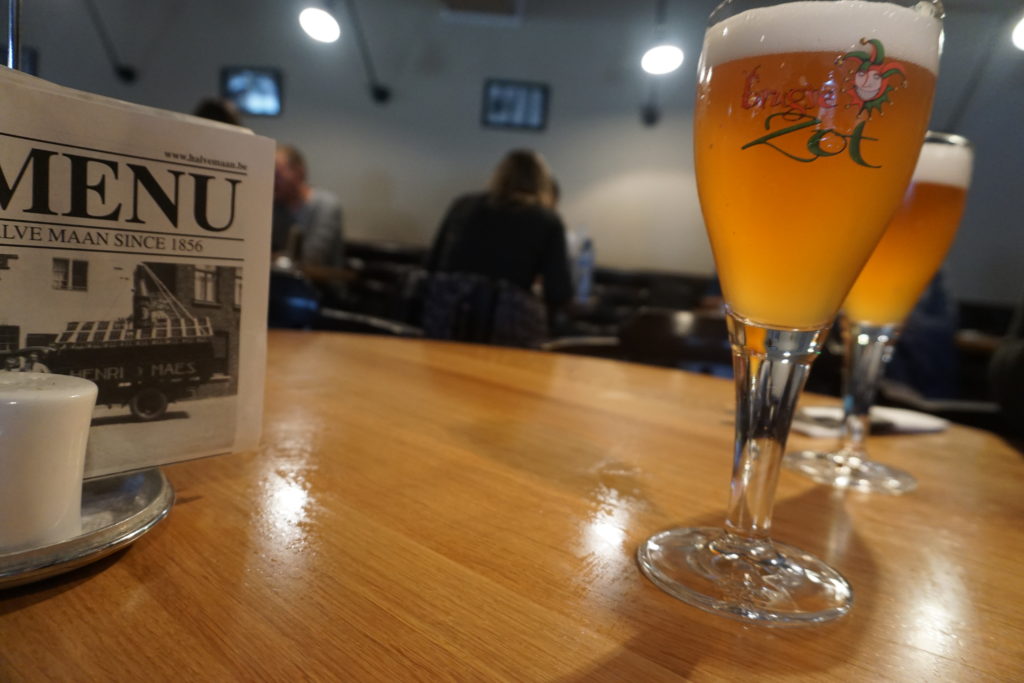 Beer at Halvemaan Brewery Bruges