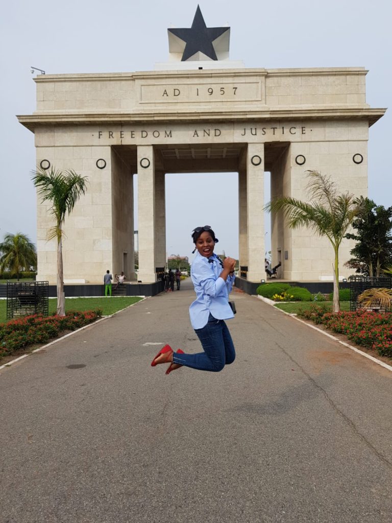 Tourist at Independence Square Accra Ghana
