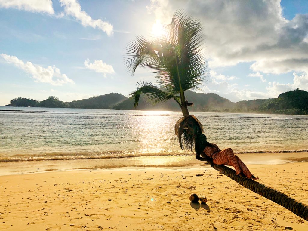 Sunset at Anse Lazare