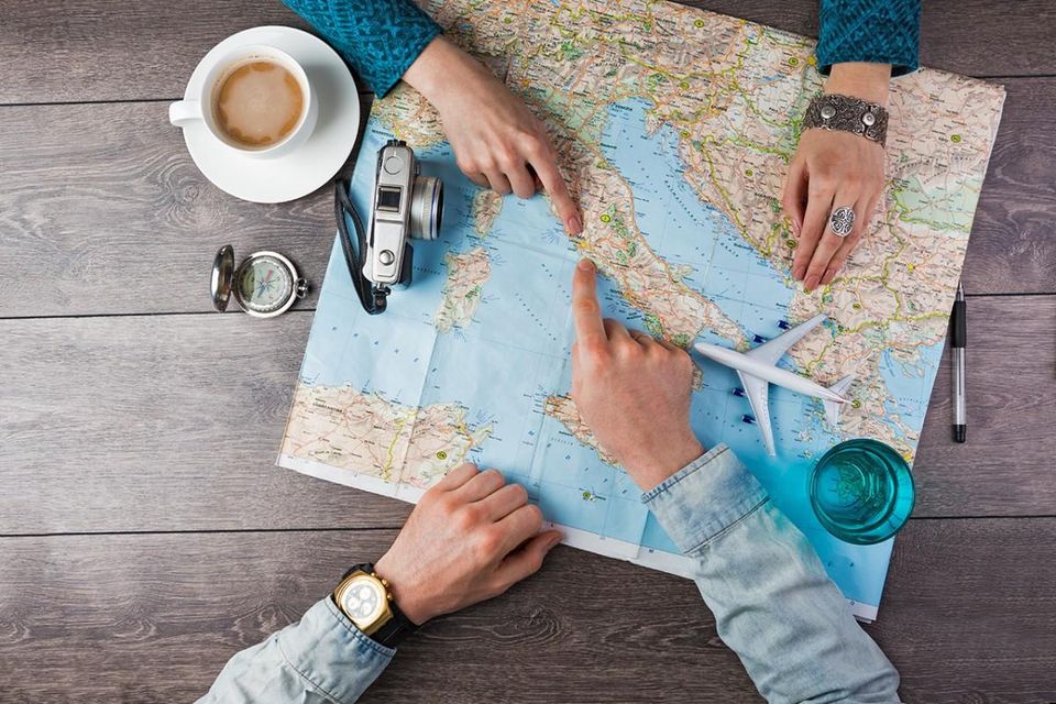 Friends planning a trip