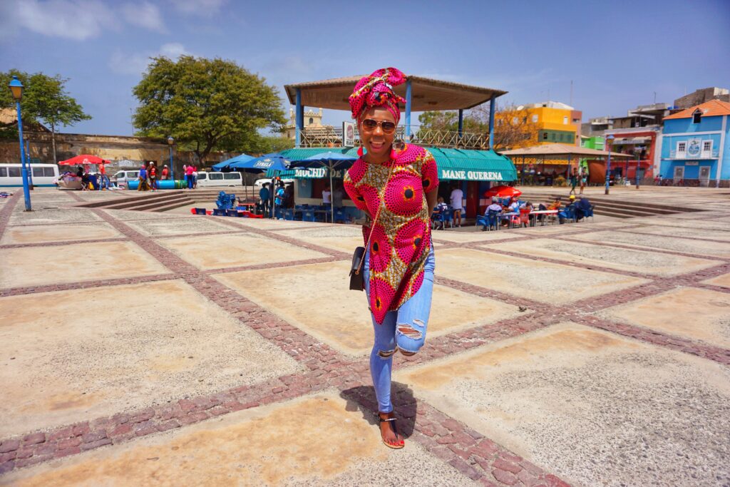 Woman on tour of Sao Vicente Cape Verde