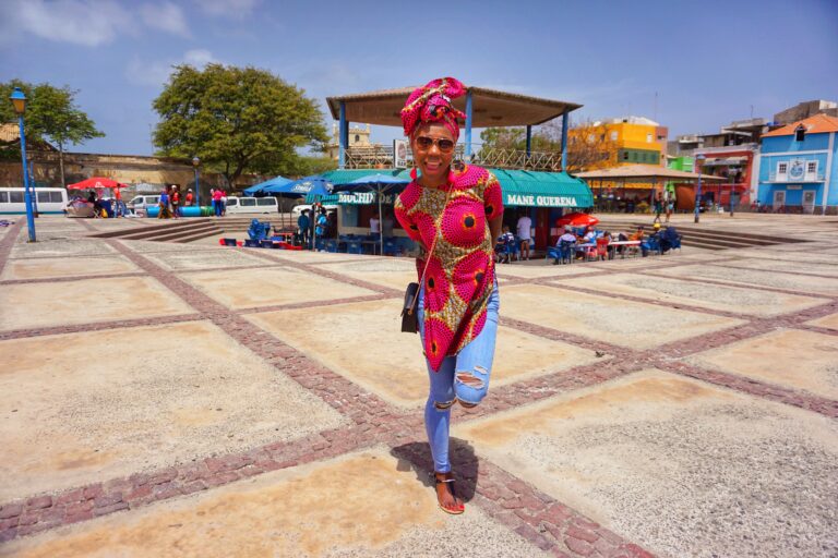 Woman on tour of Sao Vicente Cape Verde
