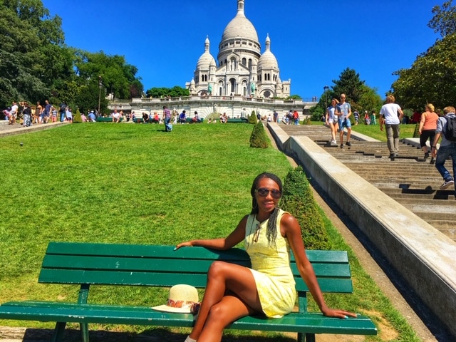 Woman photographed in Sacre Coeur Paris