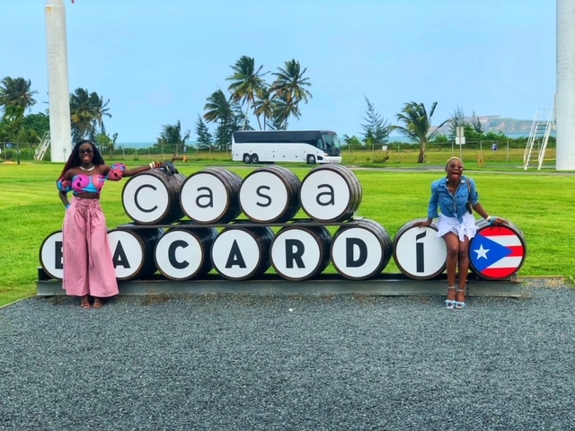 Two black women at casa bacardi puerto Rico