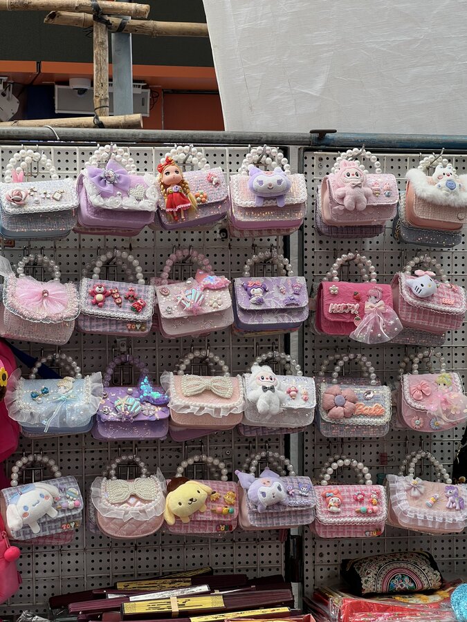 Bags at ladies market in Hong Kong