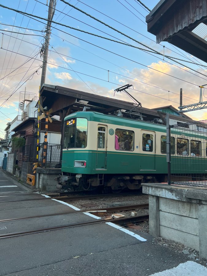 Enoshima Electric train is a retro Japanese train you can board for local sightseeing