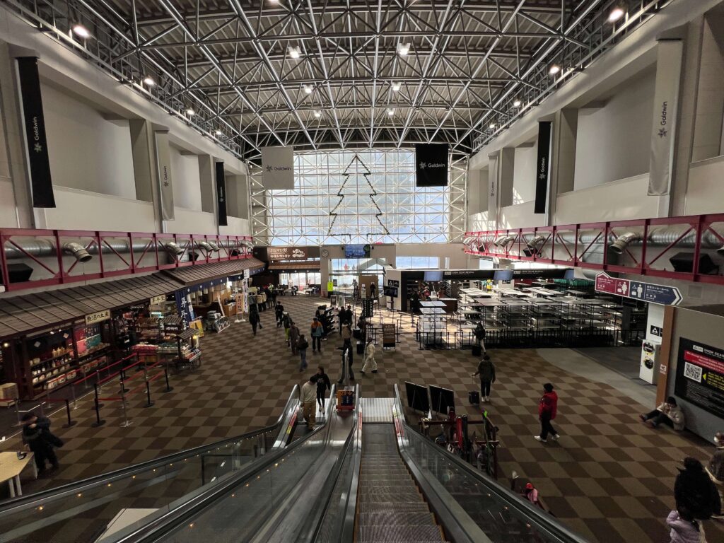 View from top of escalator at Gala Yuzawa ski resort