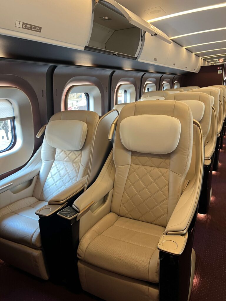 Gran Class seats on Shinkansen