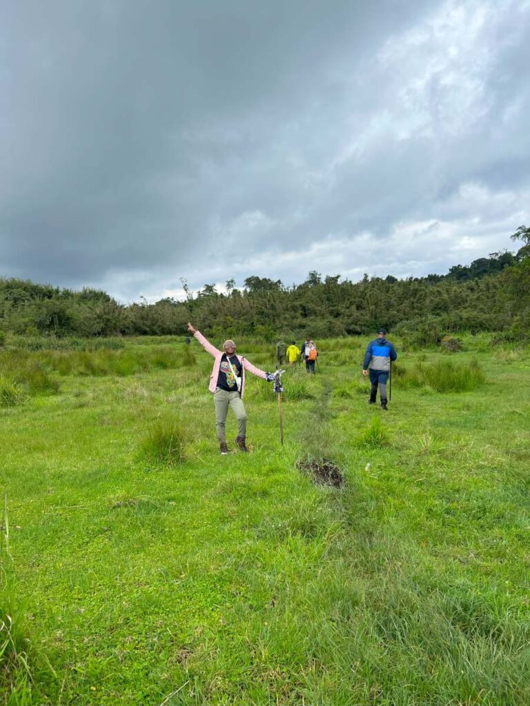 A group of trekkers at Volcanoes National Park, Rwanda
