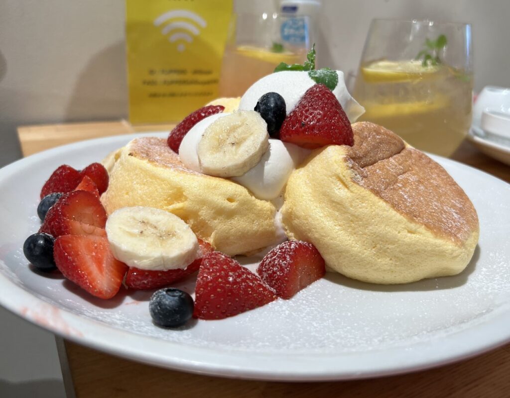 Japanese souffle pancakes, or Kiseki pancakes  at Flipper’s Cafe Shibuya 