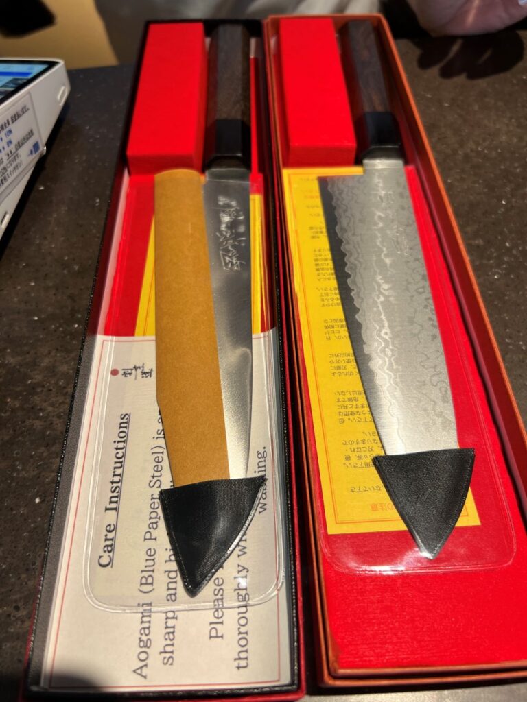 High-quality Japanese kitchen knives, one of the best souvenirs from Japan for chefs and cooking enthusiasts.