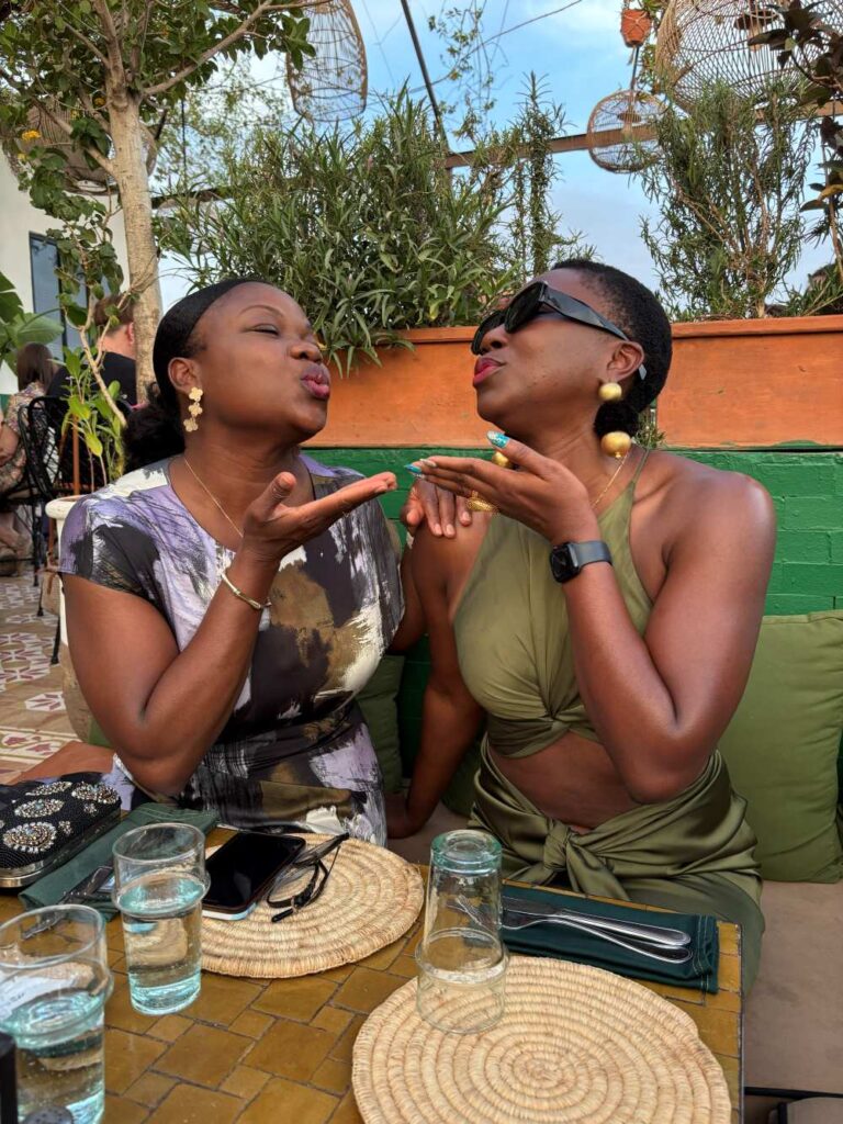 Dee with her friend celebrating turning 40 in Marrakech.