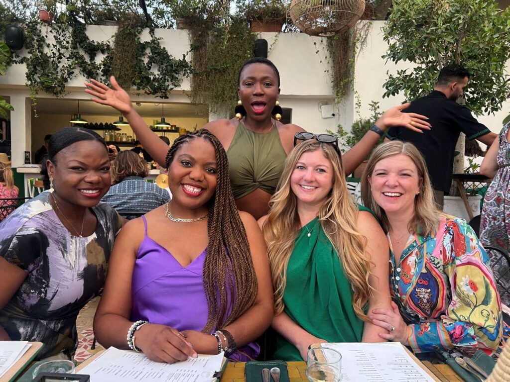 Dee celebrating sisterhood with the wonderful women in her life on a trip to Marrakech.
