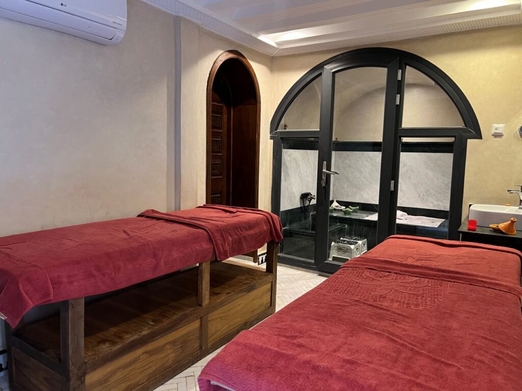 A hammam is a relaxing bath and massage, a traditional therapy to experience in Marrakech.