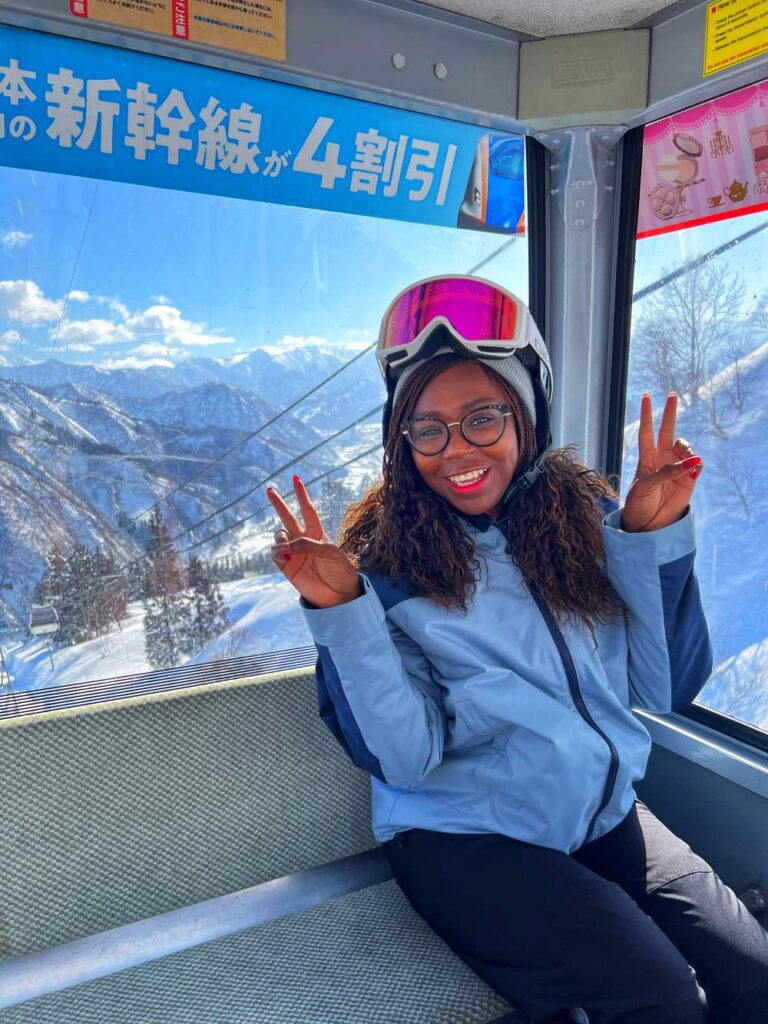Dee shares her first skiing experience in Gala Yuzawa, Japan as a memorable moment in 2025.