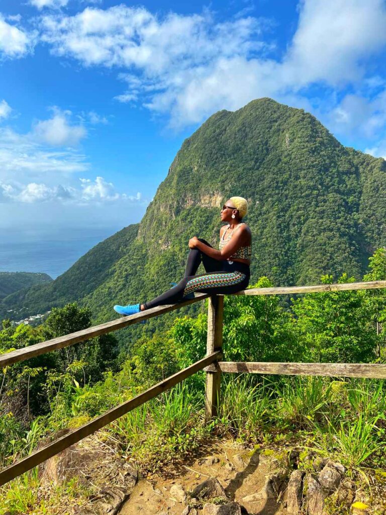 Open-air suite overlooking the Pitons in St. Lucia, illustrating romantic and restorative 40th birthday travel ideas