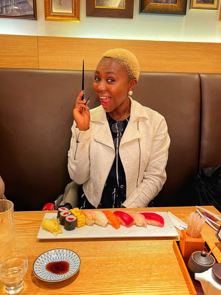 Omakase sushi experience in Tokyo, showcasing refined food-focused 40th birthday trip ideas in Japan