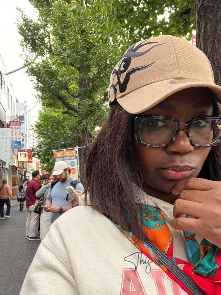 Dee waiting in line for over 2 hours to get entry into Ebimaru to try the lobster ramen.