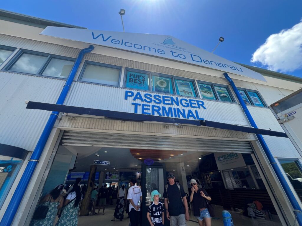 The Denarau port passenger terminal where you arrive for island exploration in Fiji.