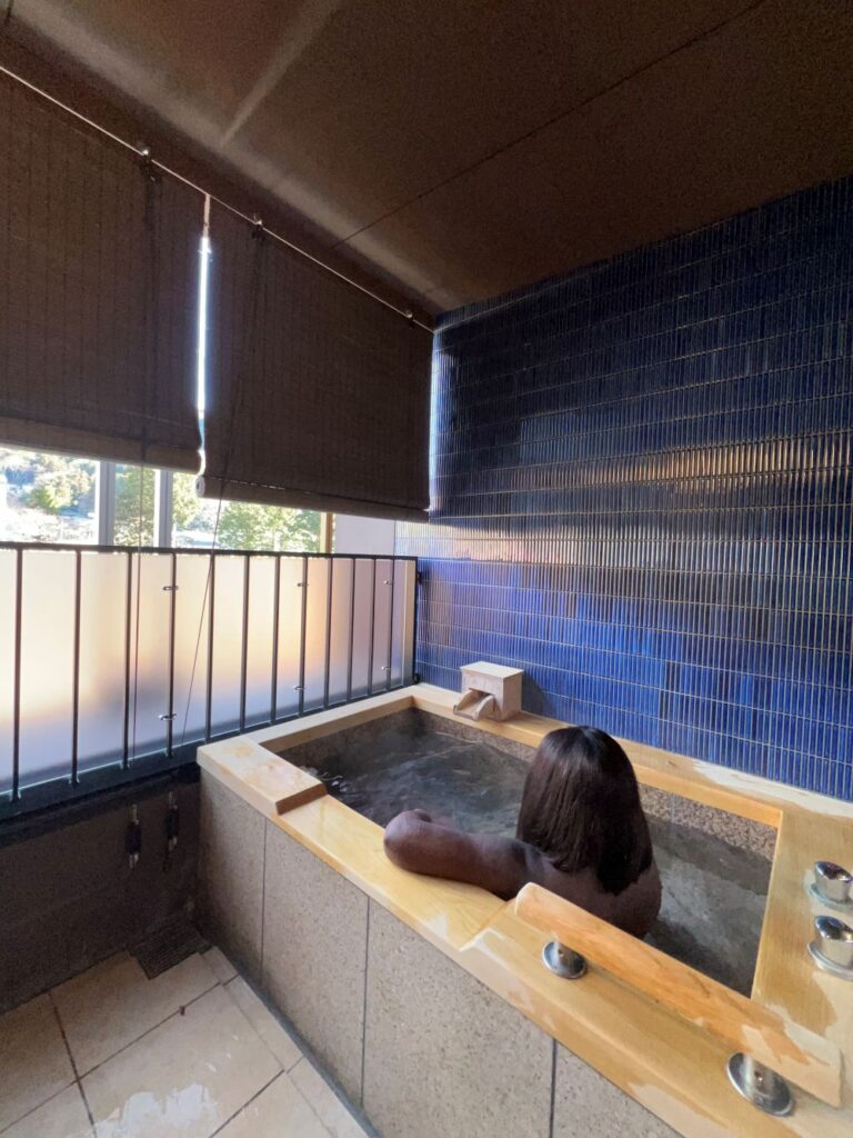 A private onsen for guests at Hotel Indigo Hakone Gora for a relaxing vacation stay.
