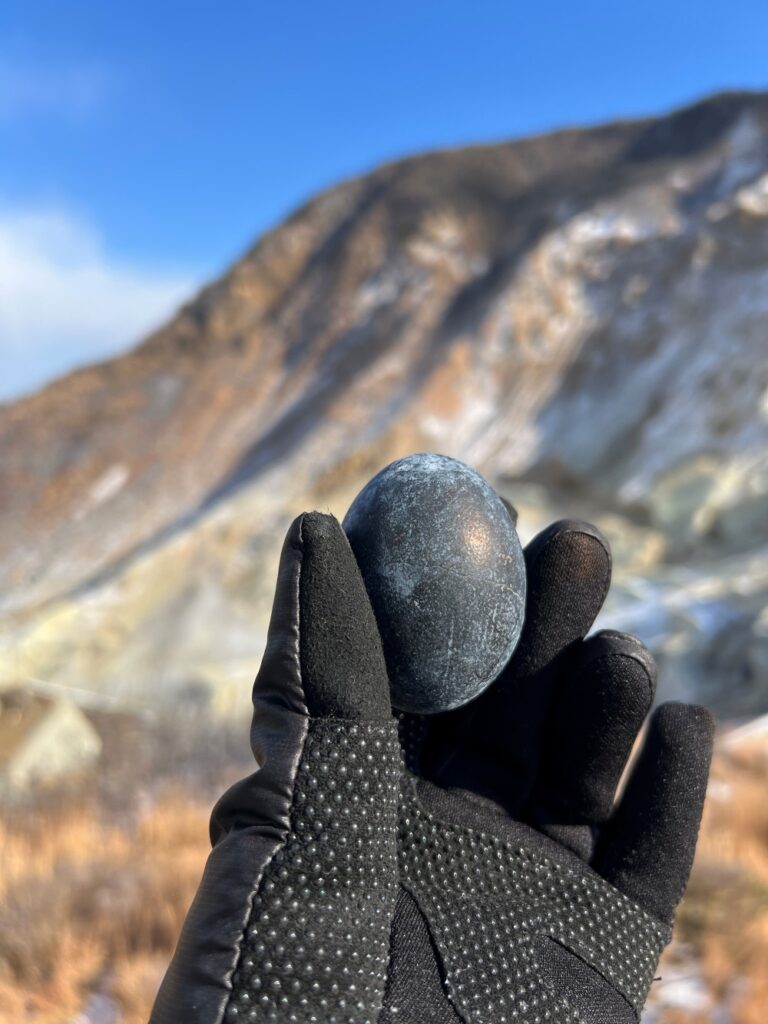 Kuro tamago or black eggs, a unique specialty of Owakudani in Hakone
