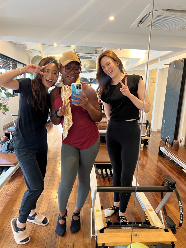 An expat bidding farewell to everyone in Pilates class in Omotesando Tokyo